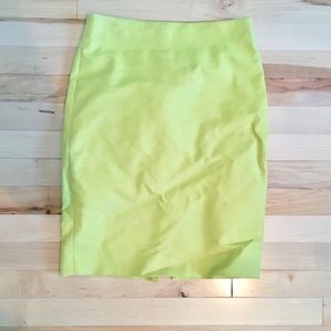 J.Crew pencil skirt in yellow/lime